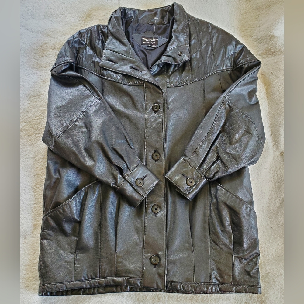Pelle Leather Jacket, Sz M (actuallyL/XL, NWOT